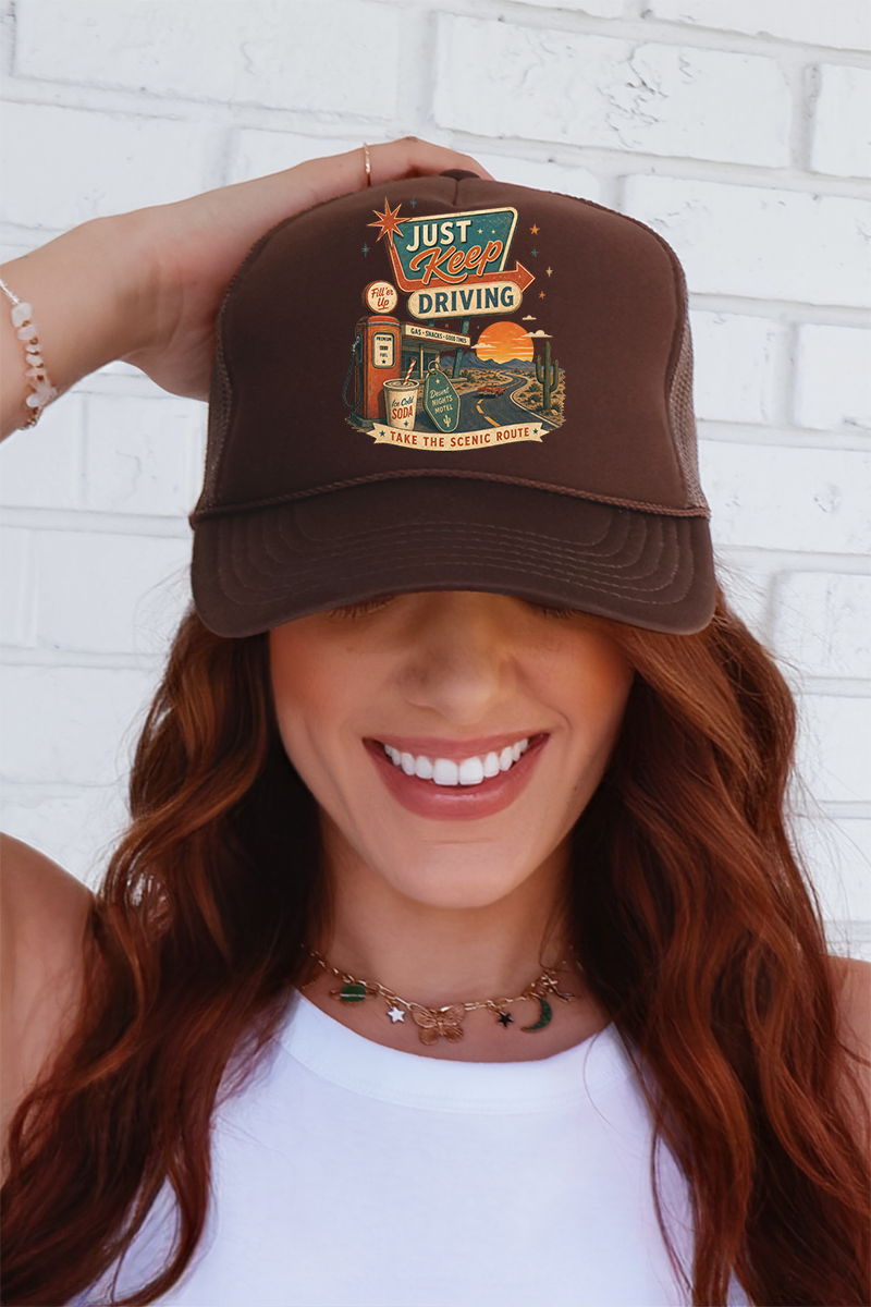 Just Keep Driving Otto Foam Front Trucker Hat