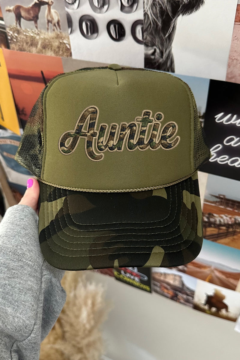 Camo Couture Auntie Otto Foam Front Trucker Hat