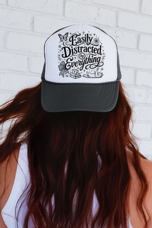 Black Easily Distracted By Everything Otto Foam Front Trucker Hat