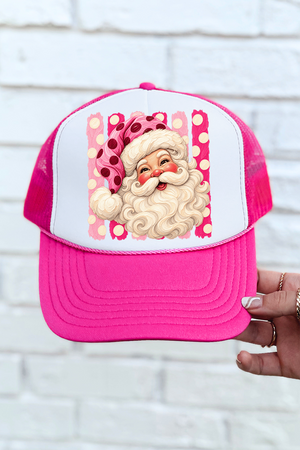 Pink Dot Jolly Santa Otto Foam Front Trucker Hat