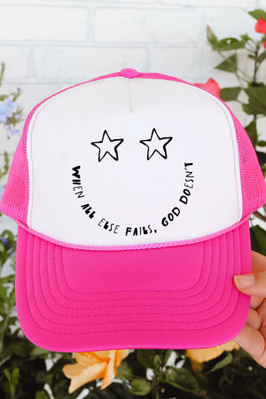 Star Eyes God Never Fails Otto Foam Front Trucker Hat