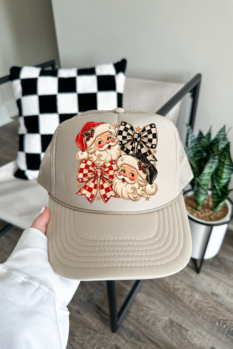 Merry Check Santa Otto Foam Front Trucker Hat
