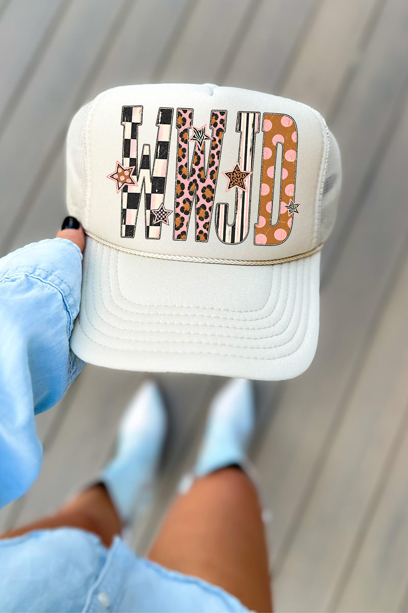 WWJD Pattern Pop Otto Foam Front Trucker Hat