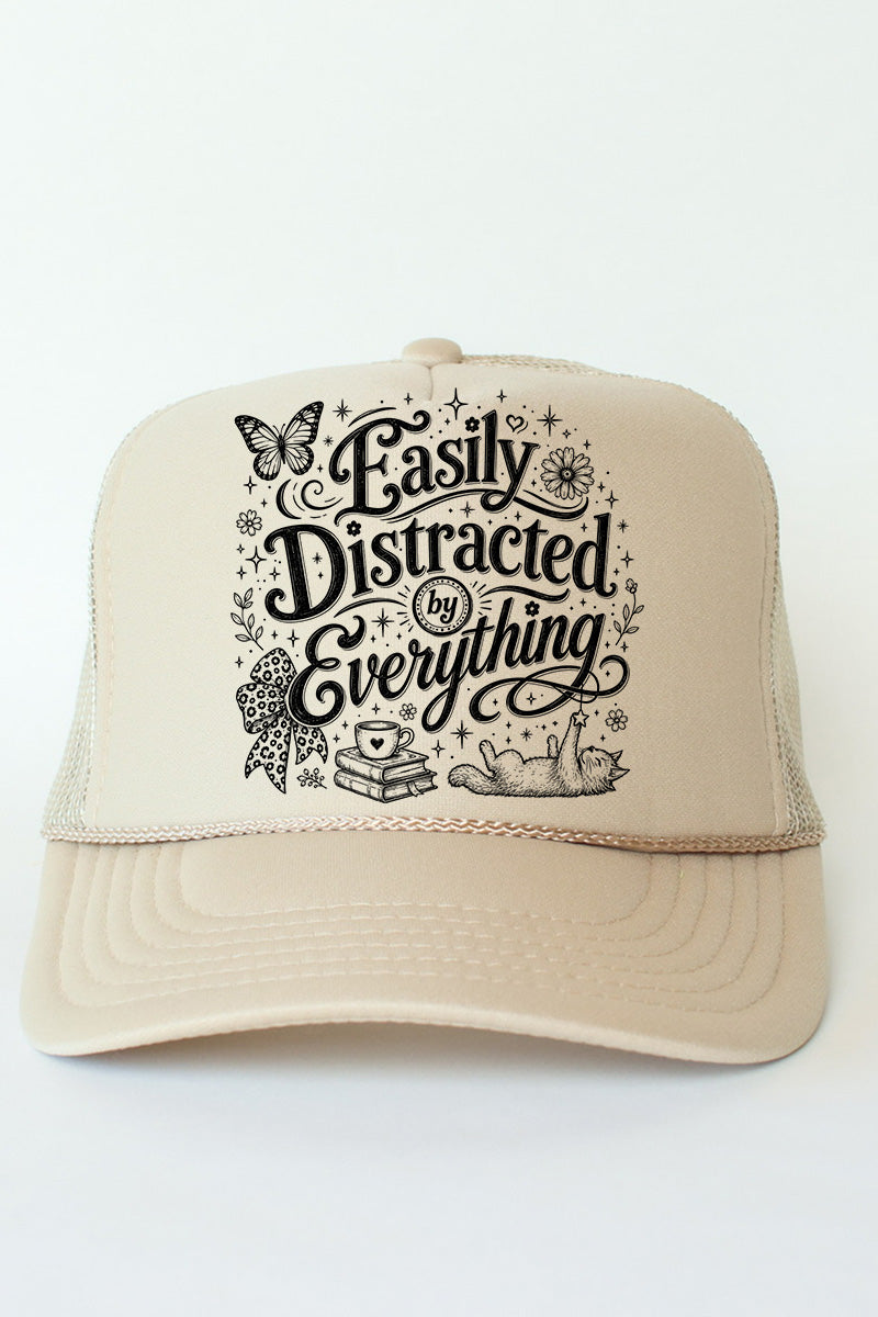 Black Easily Distracted By Everything Otto Foam Front Trucker Hat
