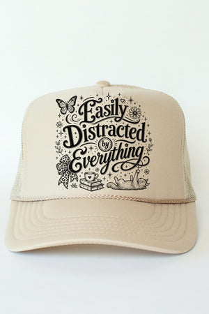 Black Easily Distracted By Everything Otto Foam Front Trucker Hat