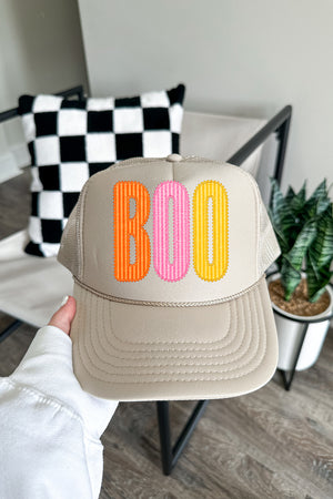 Candy Stripe Boo Otto Foam Front Trucker Hat