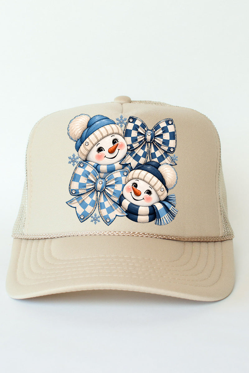 Winter Check Snowmen Otto Foam Front Trucker Hat