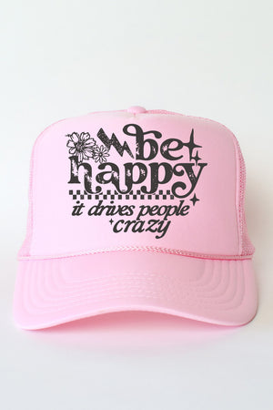Black Be Happy Otto Foam Front Trucker Hat