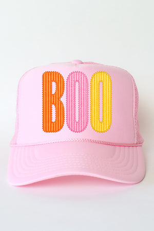 Candy Stripe Boo Otto Foam Front Trucker Hat