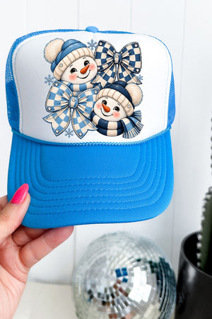 Winter Check Snowmen Otto Foam Front Trucker Hat