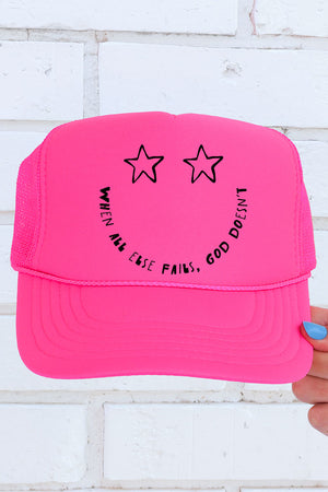 Star Eyes God Never Fails Otto Foam Front Trucker Hat