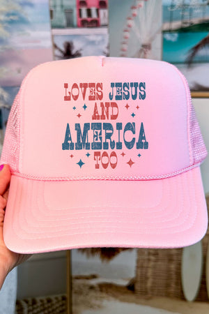 Retro Loves Jesus & America Too Otto Foam Front Trucker Hat