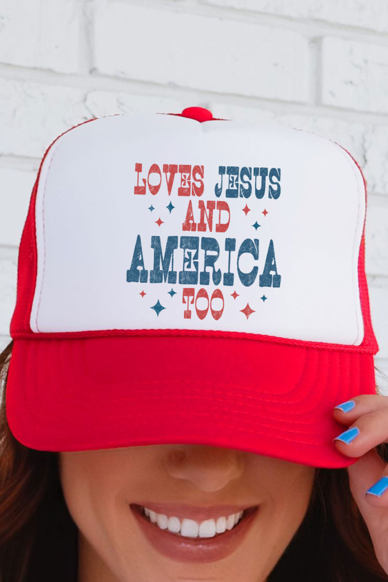 Retro Loves Jesus & America Too Otto Foam Front Trucker Hat