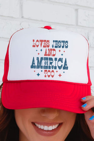 Retro Loves Jesus & America Too Otto Foam Front Trucker Hat