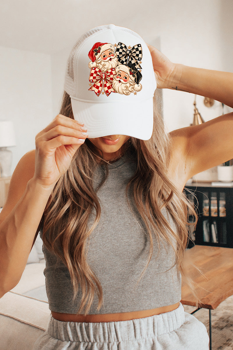 Merry Check Santa Otto Foam Front Trucker Hat