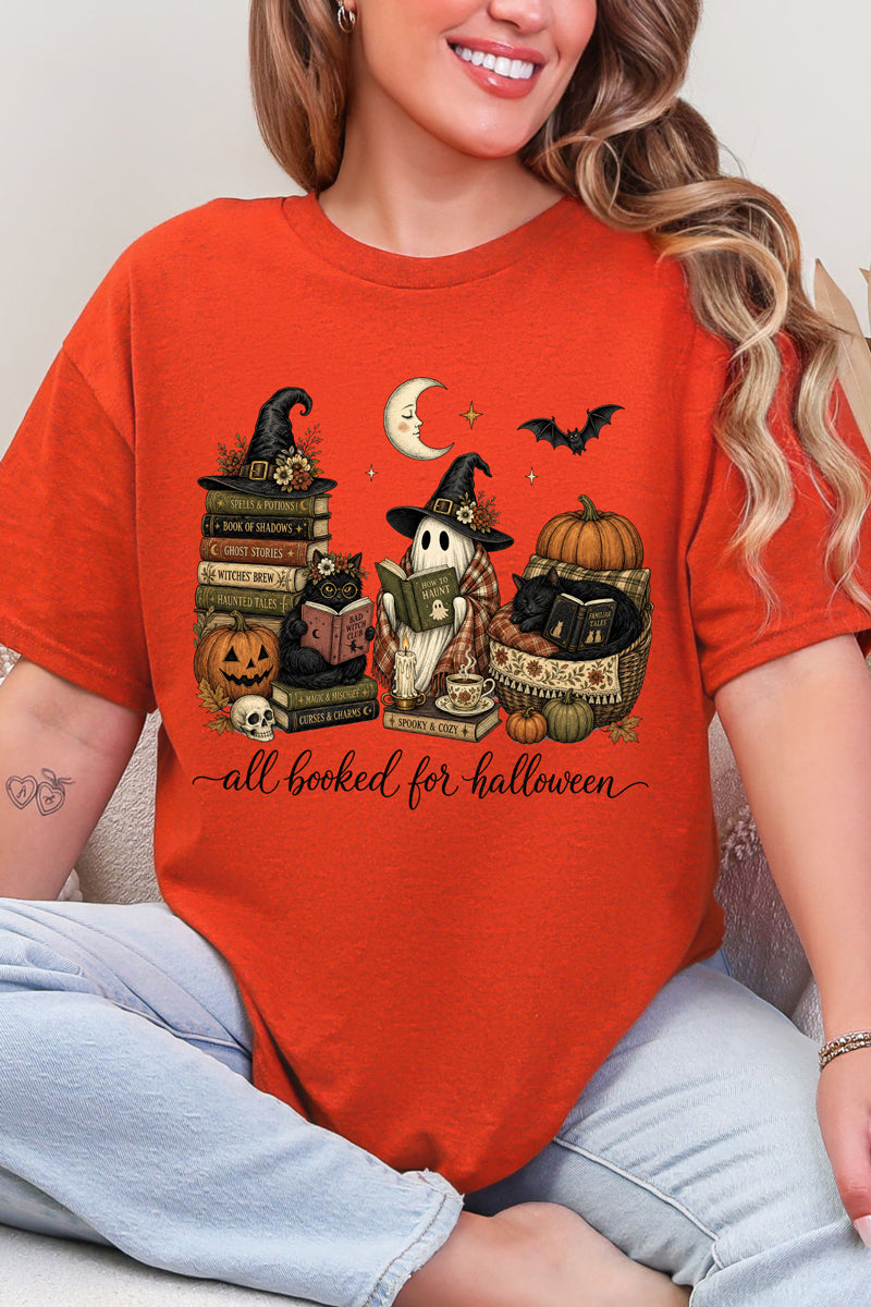 All Booked For Halloween Short Sleeve Relaxed Fit T-Shirt