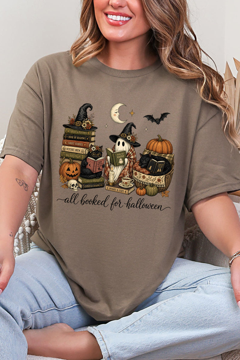 All Booked For Halloween Short Sleeve Relaxed Fit T-Shirt