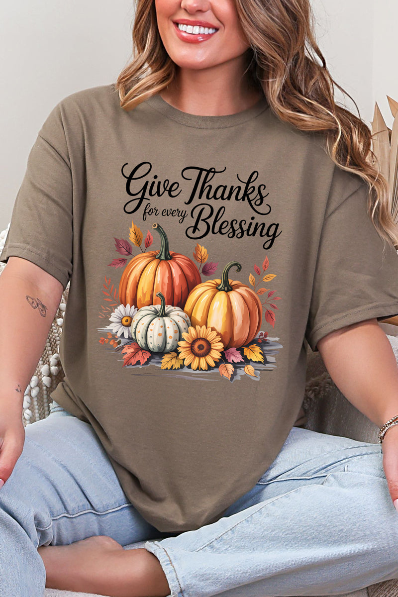 Autumn Give Thanks Short Sleeve Relaxed Fit T-Shirt
