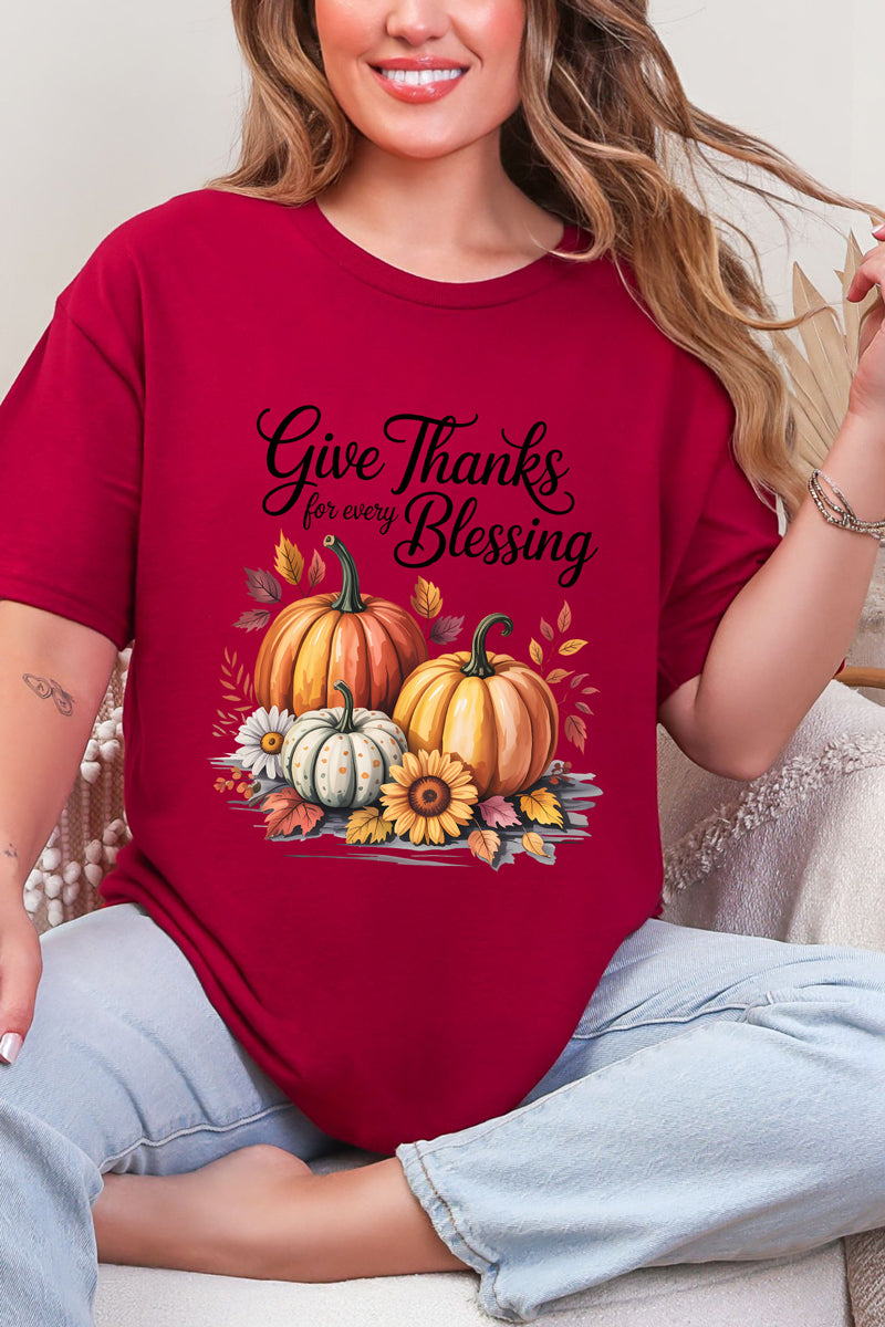 Autumn Give Thanks Short Sleeve Relaxed Fit T-Shirt