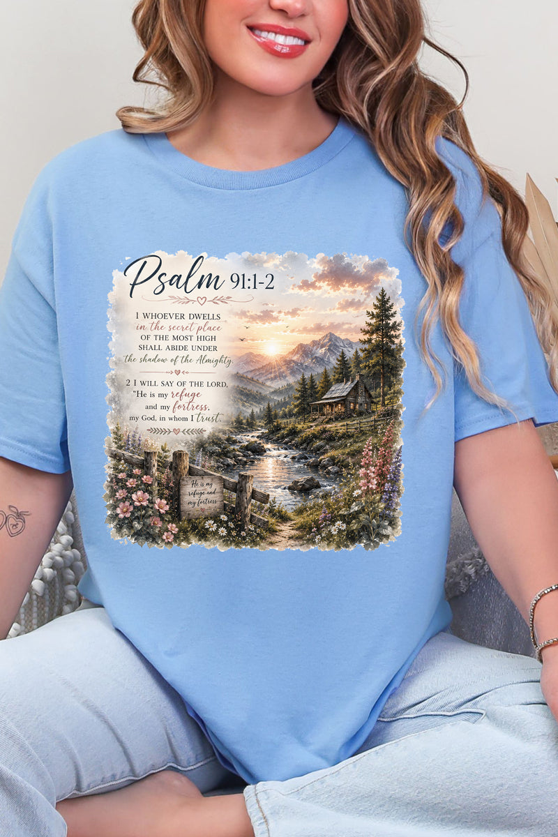 Scenic Psalm 91 Short Sleeve Relaxed Fit T-Shirt