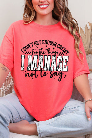 Manage Not To Say Short Sleeve Relaxed Fit T-Shirt