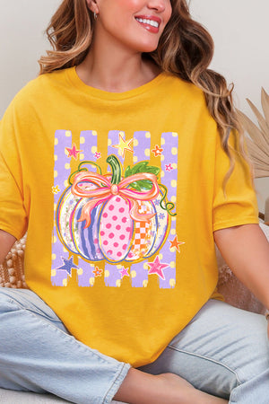 Pretty Patchwork Pumpkin Short Sleeve Relaxed Fit T-Shirt