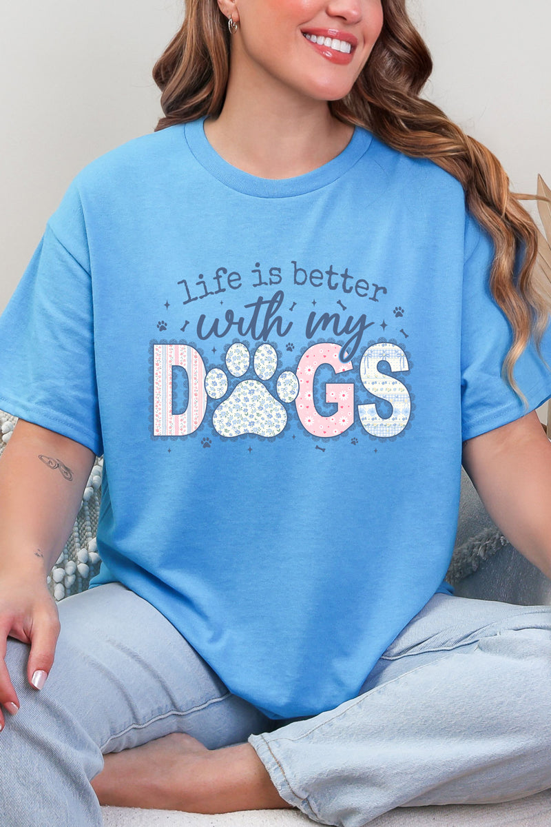 With My Dogs Floral Reverie Short Sleeve Relaxed Fit T-Shirt