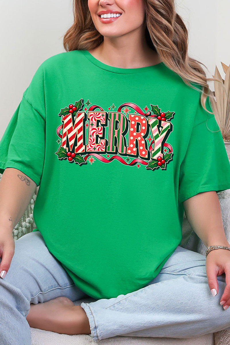 Peppermint Merry Short Sleeve Relaxed Fit T-Shirt