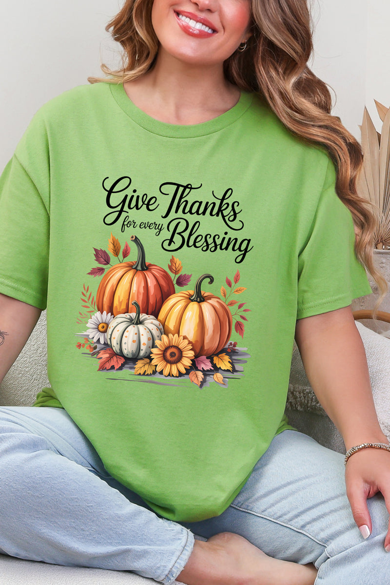 Autumn Give Thanks Short Sleeve Relaxed Fit T-Shirt