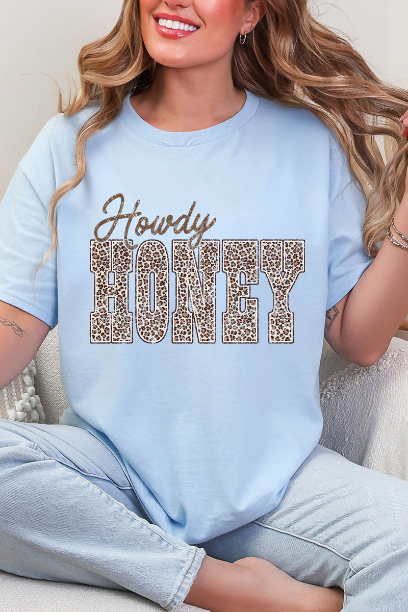Leopard Howdy Honey Short Sleeve Relaxed Fit T-Shirt