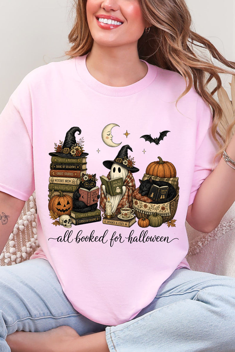 All Booked For Halloween Short Sleeve Relaxed Fit T-Shirt