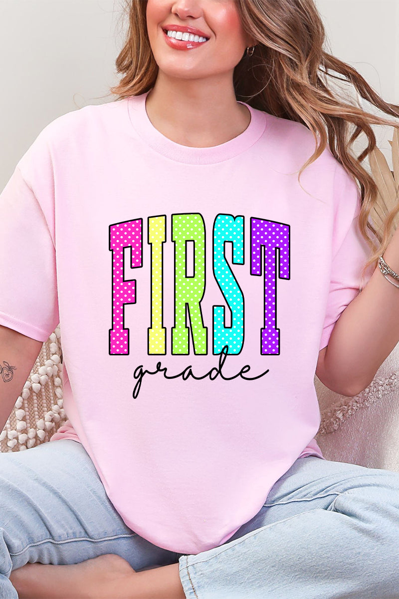 School Color Pop: Daycare To Twelfth Grade Short Sleeve Relaxed Fit T-Shirt *Choose Your Grade