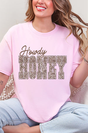Leopard Howdy Honey Short Sleeve Relaxed Fit T-Shirt