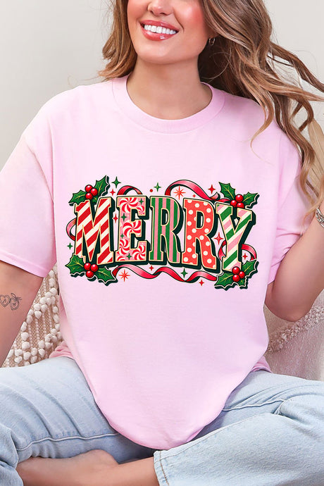Peppermint Merry Short Sleeve Relaxed Fit T-Shirt