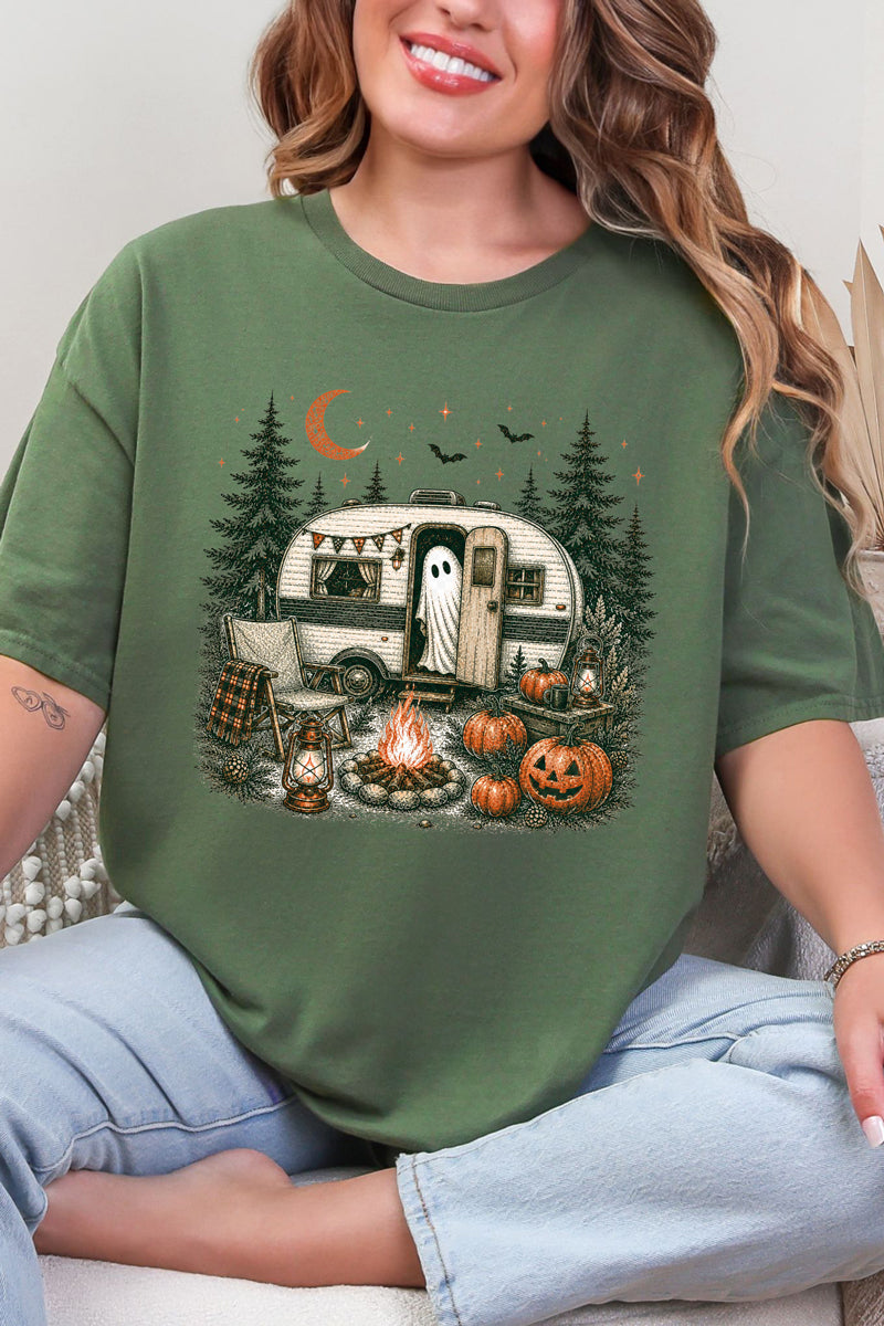 Spooky Campfire Night Short Sleeve Relaxed Fit T-Shirt