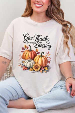 Autumn Give Thanks Short Sleeve Relaxed Fit T-Shirt