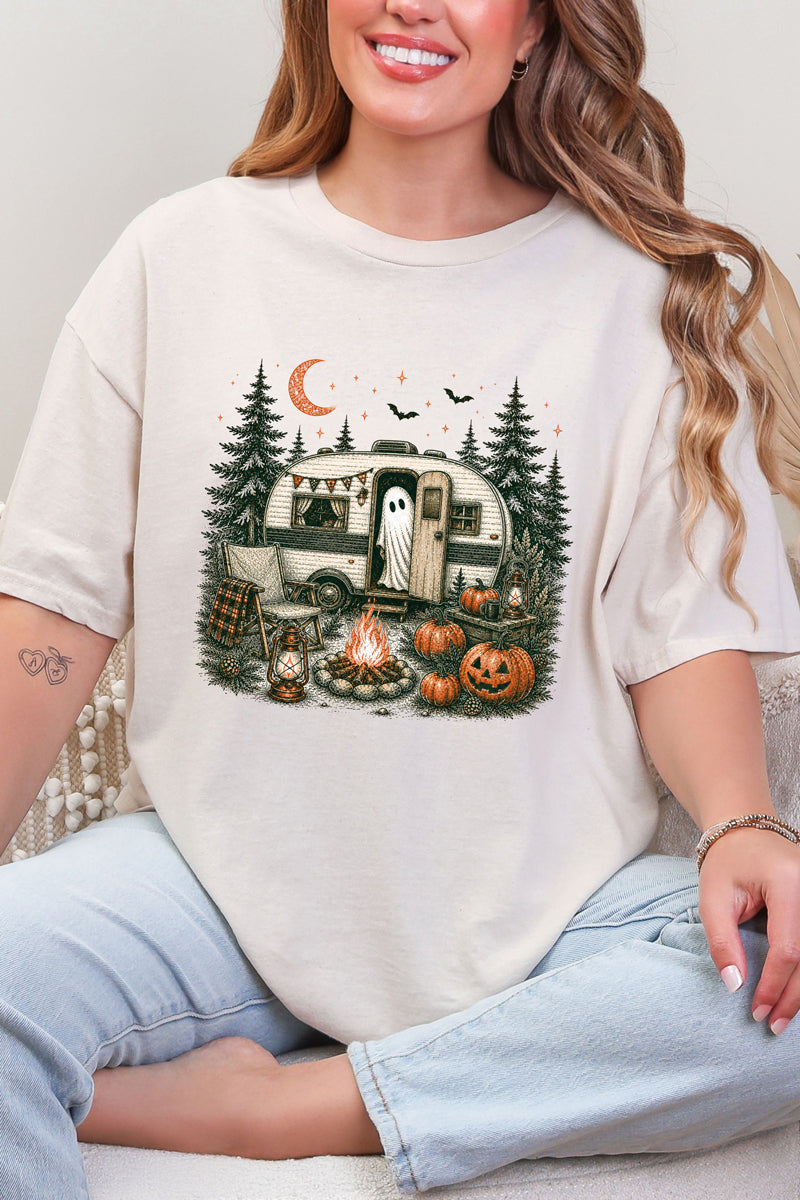 Spooky Campfire Night Short Sleeve Relaxed Fit T-Shirt