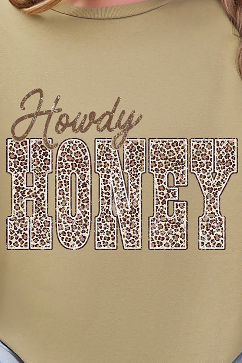 Leopard Howdy Honey Short Sleeve Relaxed Fit T-Shirt