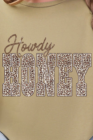 Leopard Howdy Honey Short Sleeve Relaxed Fit T-Shirt