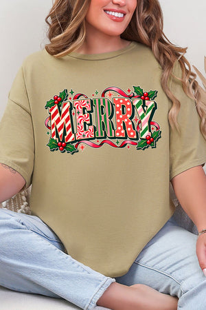 Peppermint Merry Short Sleeve Relaxed Fit T-Shirt