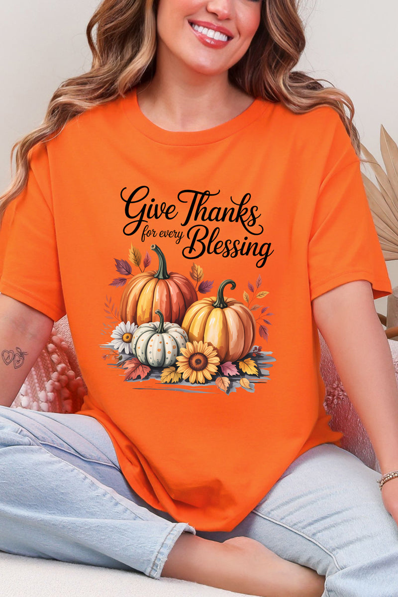Autumn Give Thanks Short Sleeve Relaxed Fit T-Shirt