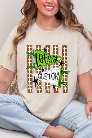 Personalized Touchdown Cheers Short Sleeve Relaxed Fit T-Shirt *Enter Custom Text
