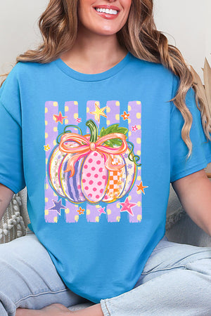 Pretty Patchwork Pumpkin Short Sleeve Relaxed Fit T-Shirt