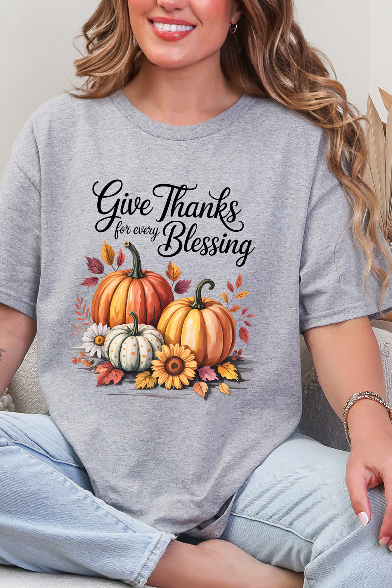 Autumn Give Thanks Short Sleeve Relaxed Fit T-Shirt