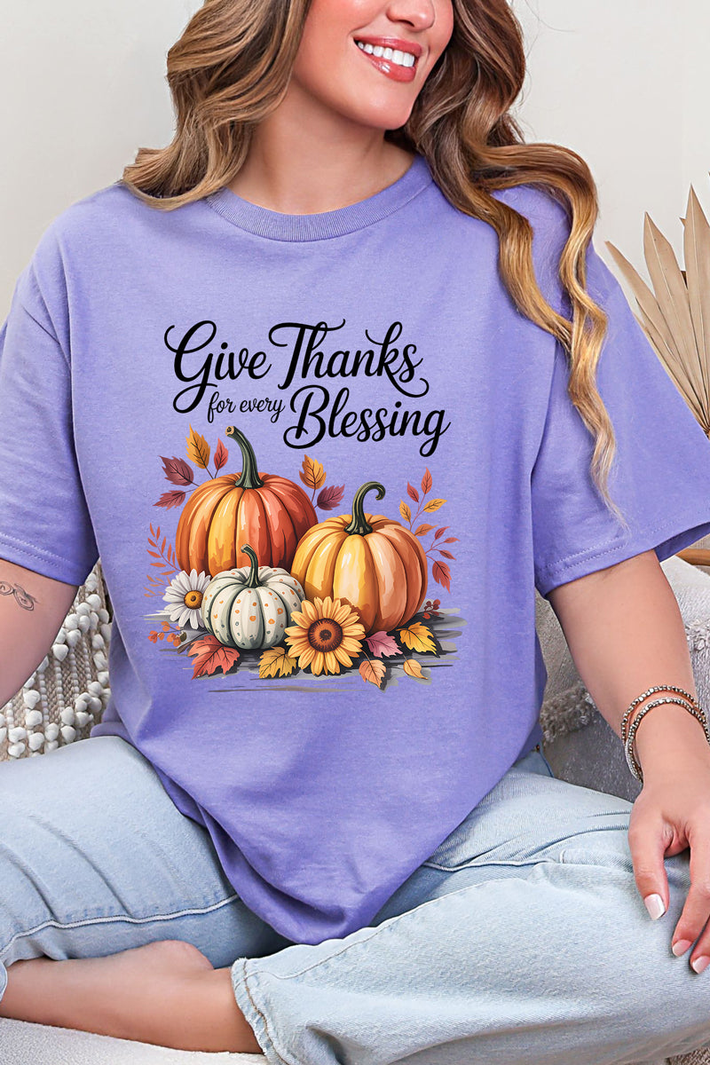 Autumn Give Thanks Short Sleeve Relaxed Fit T-Shirt