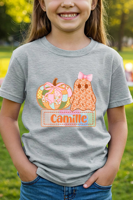 Youth Personalized Sweetly Spooky Short Sleeve Relaxed Fit T-Shirt *Enter Kid's Name
