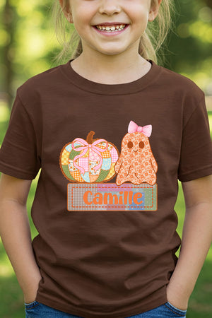 Youth Personalized Sweetly Spooky Short Sleeve Relaxed Fit T-Shirt *Enter Kid's Name