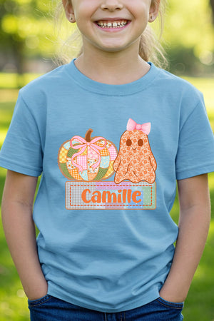 Youth Personalized Sweetly Spooky Short Sleeve Relaxed Fit T-Shirt *Enter Kid's Name