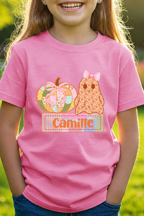Youth Personalized Sweetly Spooky Short Sleeve Relaxed Fit T-Shirt *Enter Kid's Name
