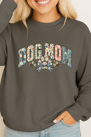 Dog Mom Petals & Paw Heavy Cotton Long Sleeve Adult T-Shirt